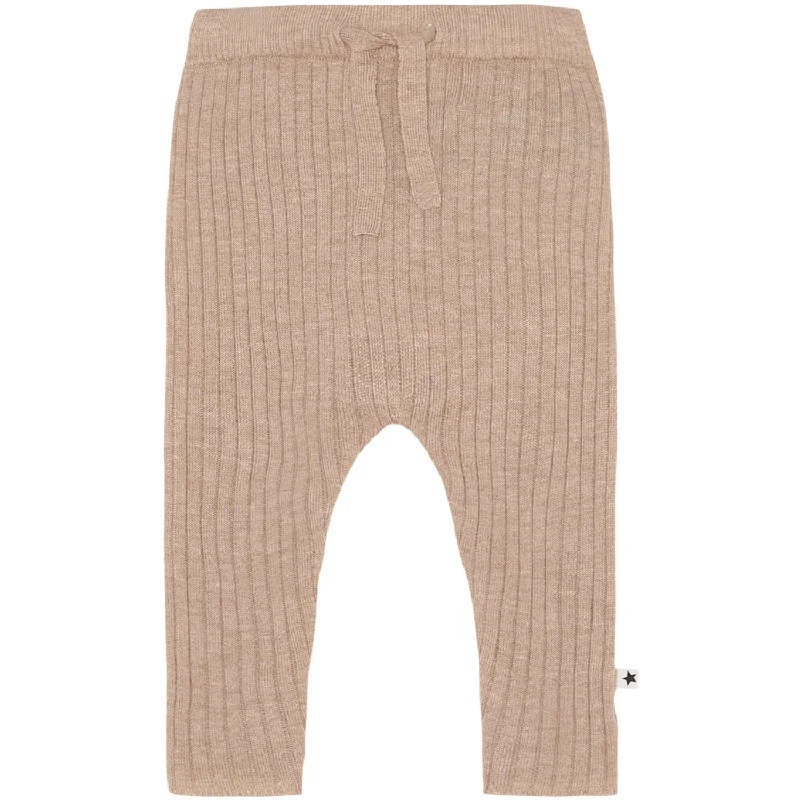 Plus Size Women's Drawstring - Waist Loungewear Pants in Soft FabricsMolo Oatmeal Melange Shadow Pants
