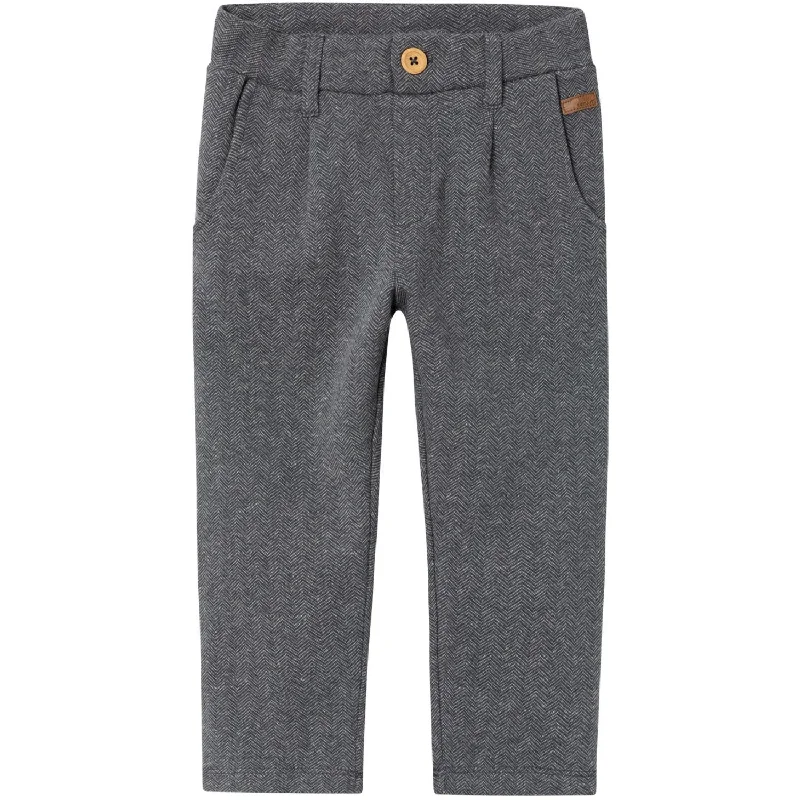 Palazzo Style Women's Printed Trousers in Bohemian PatternsName It Dark Grey Melange Robino Roxo Pants