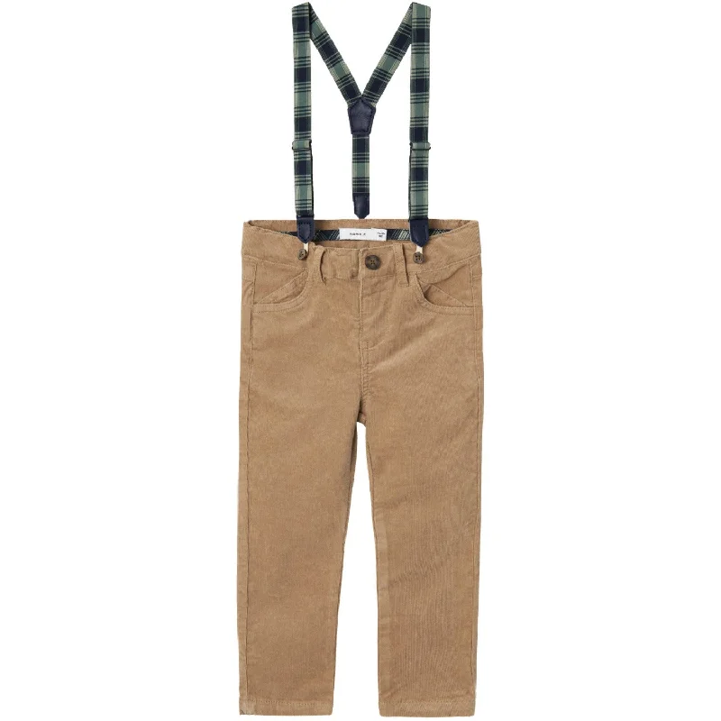 Cropped Women's Corduroy Pants in Autumn ColorsName It Weathered Teak Ryan Slim Corduroy Pants