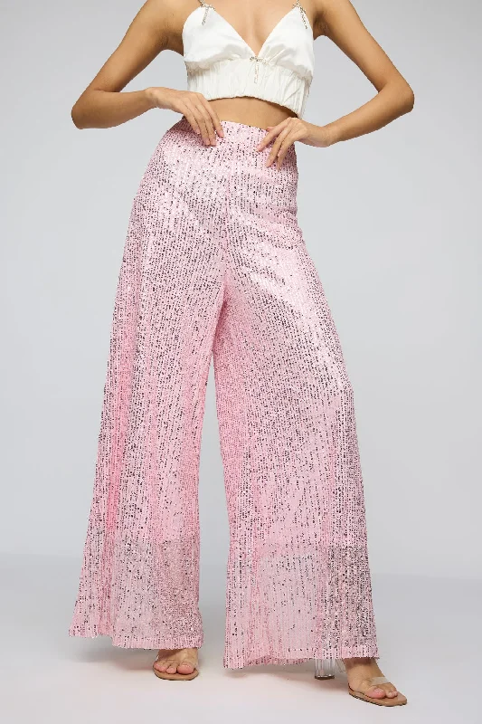 Plus Size Women's Elastic - Waist Culottes in Earth TonesSalsa Rosa Sequin Flare Fit Korean Pants Plus Size Women's Elastic - Waist Culottes in Earth TonesSalsa Rosa Sequin Flare Fit Korean Pants