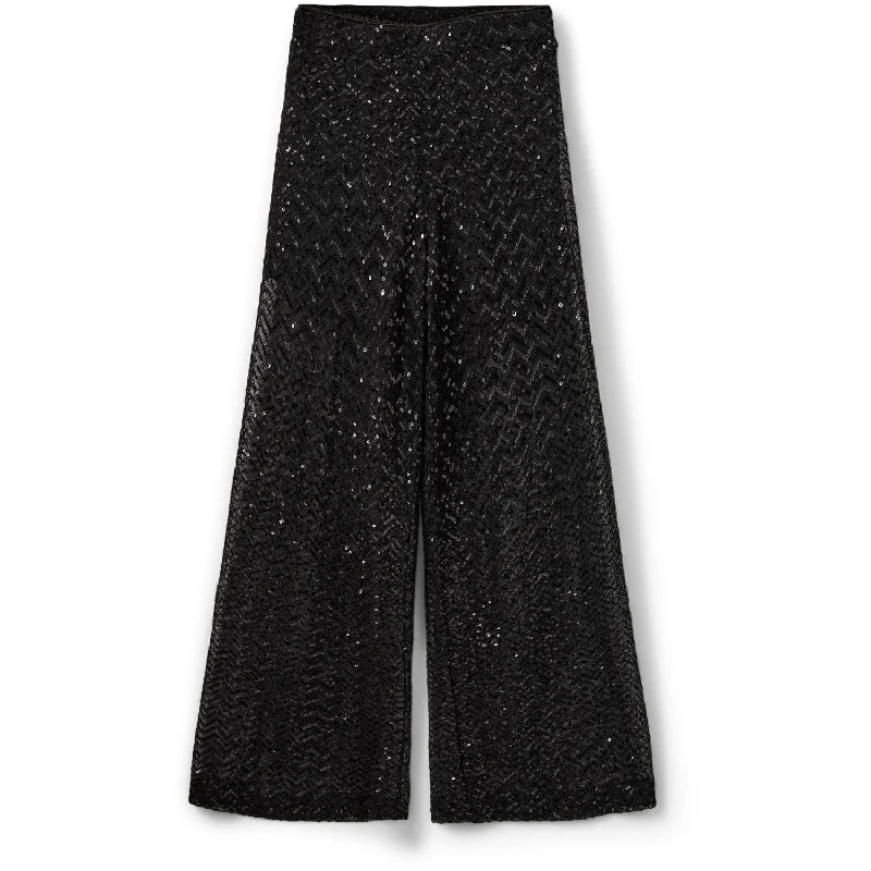 Plus Size Women's Metallic - Finish Joggers for a Stylish LoungeSofie Schnoor Black Trousers