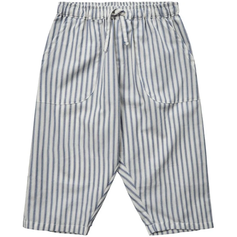 Cigarette Style Women's Printed Linen Blend Pants for Casual DaysSofie Schnoor Blue Striped Pants