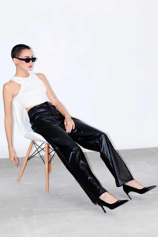 Ankle - Length Women's Printed Joggers for TravelingUrban Edge Leather Pant
