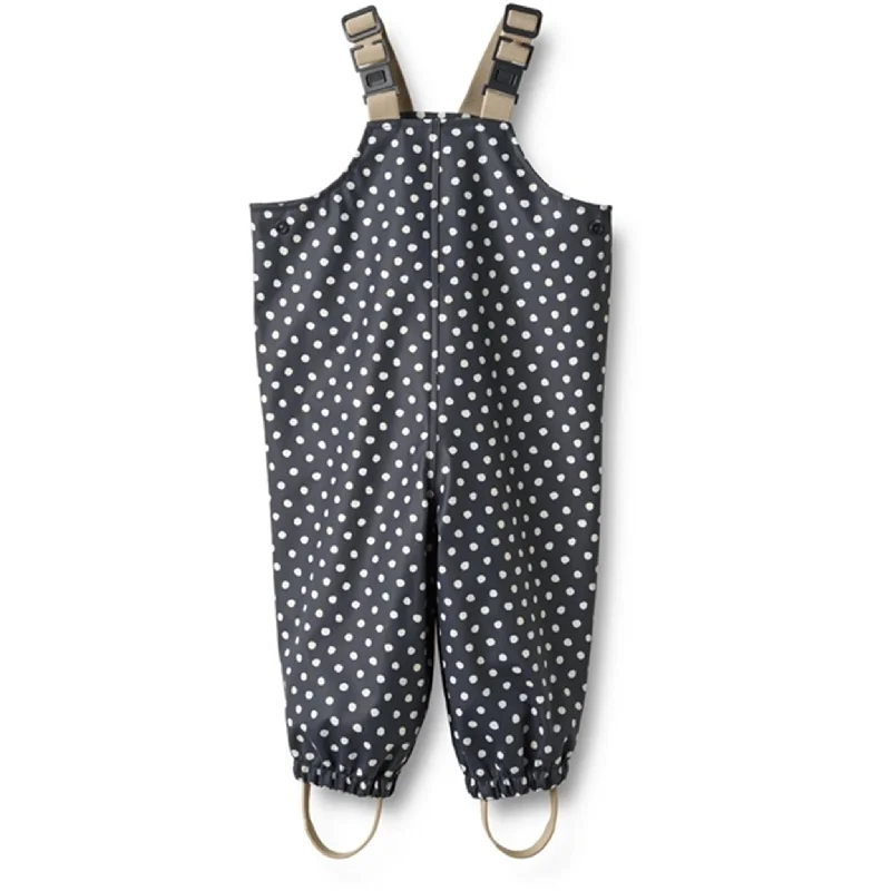 Cigarette Style Women's Printed Linen Blend Pants for Casual DaysWheat Rainwear Overall Charlo Ink Dots