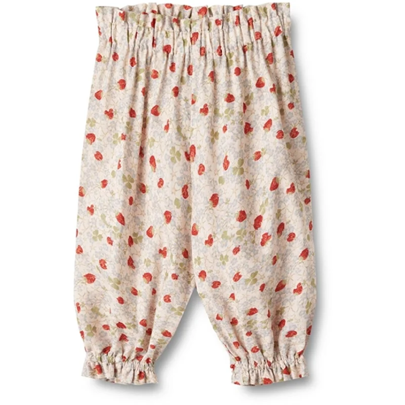 Plus Size Women's Elastic - Waist Culottes in Earth TonesWheat Rose Strawberries Pants Polly