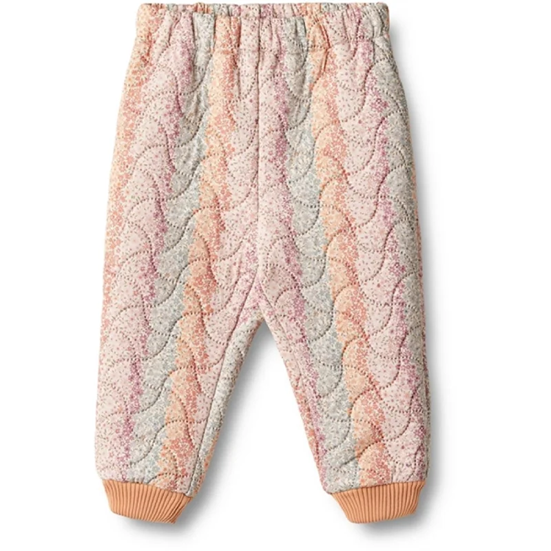 Plus Size Women's Drawstring - Waist Loungewear Pants in Soft FabricsWheat Thermo Rainbow Flowers Pants Alex