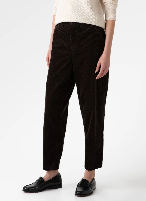 Women's Straight - Leg Linen Pants for a Breezy Summer LookWomen's Corduroy Trouser in Coffee