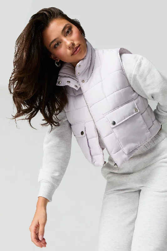 Women's reversible down coats with two - tone designs for versatile stylingHigh Neck Puffer Vest Women's reversible down coats with two - tone designs for versatile stylingHigh Neck Puffer Vest