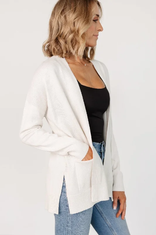 color block women cardigan with bold huesBennett Pocket Cardigan | Ivory