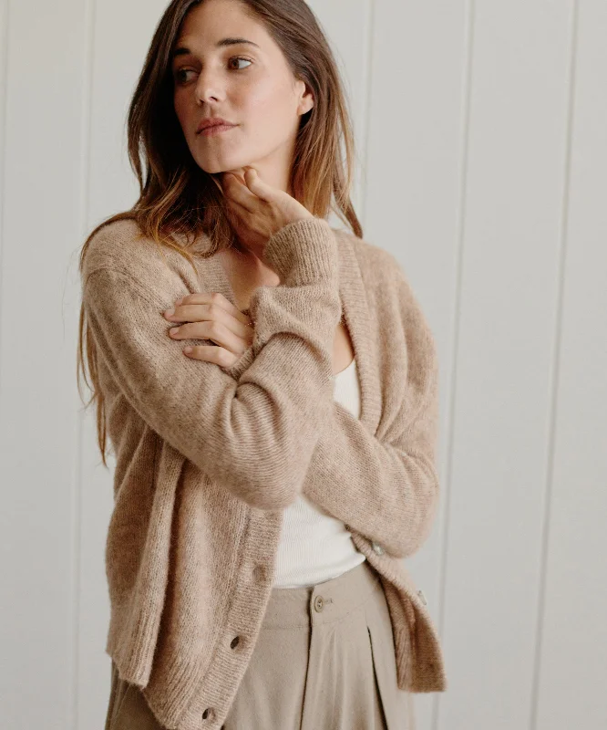ribbed women cardigan with a classic textureBoyfriend Cardigan