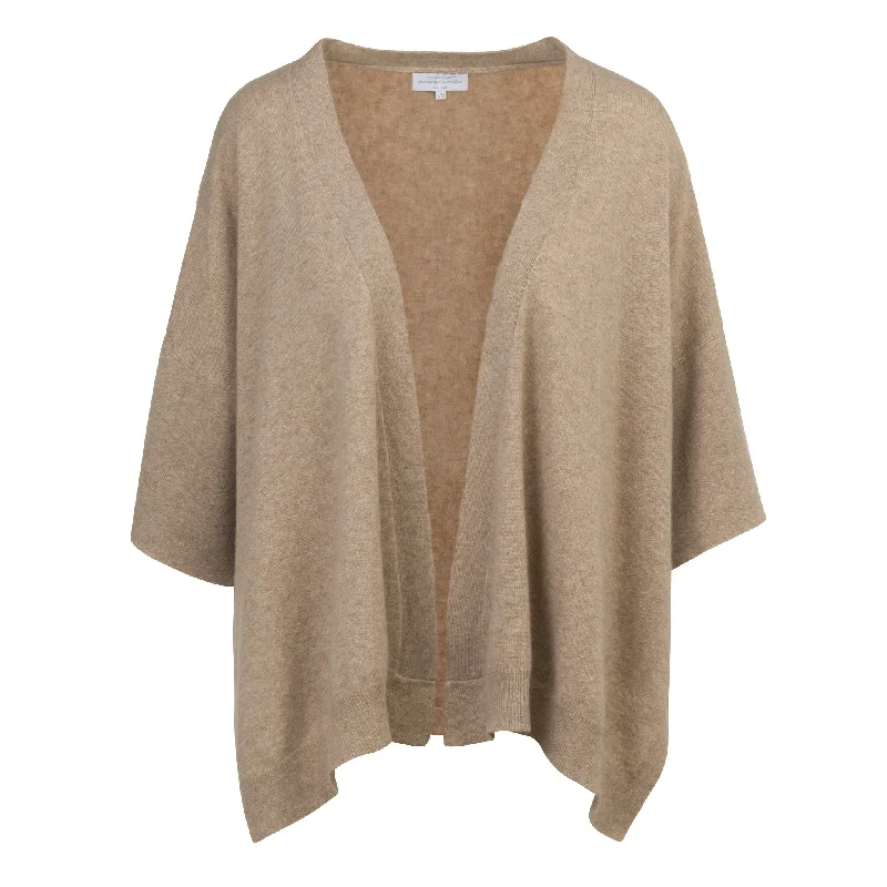 ribbed women cardigan with a classic textureCashmere Overlap Cardigan in Oatmeal