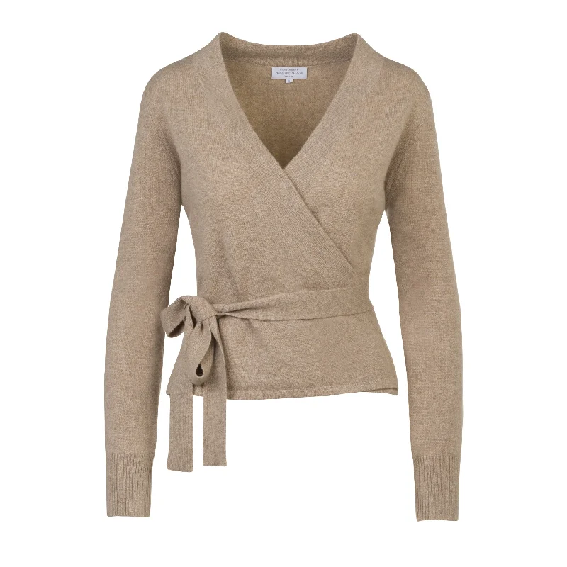 lightweight women cardigan for spring and fallBallet Wrap Cardigan Oatmeal