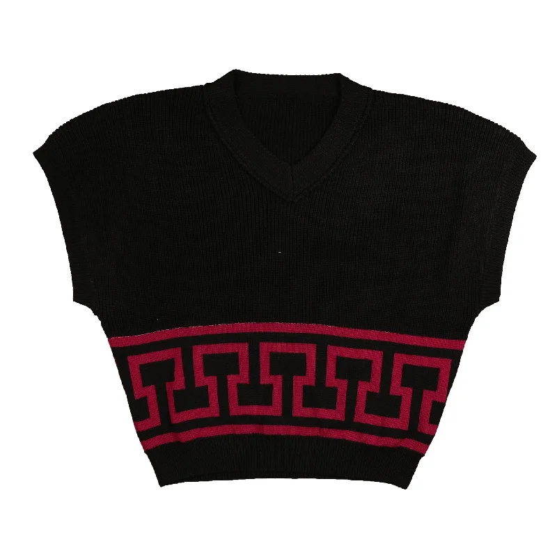 boyfriend style women cardigan for a relaxed fitHev Raspberry Geometrical Pattern Vest (HKN547) boyfriend style women cardigan for a relaxed fitHev Raspberry Geometrical Pattern Vest (HKN547)