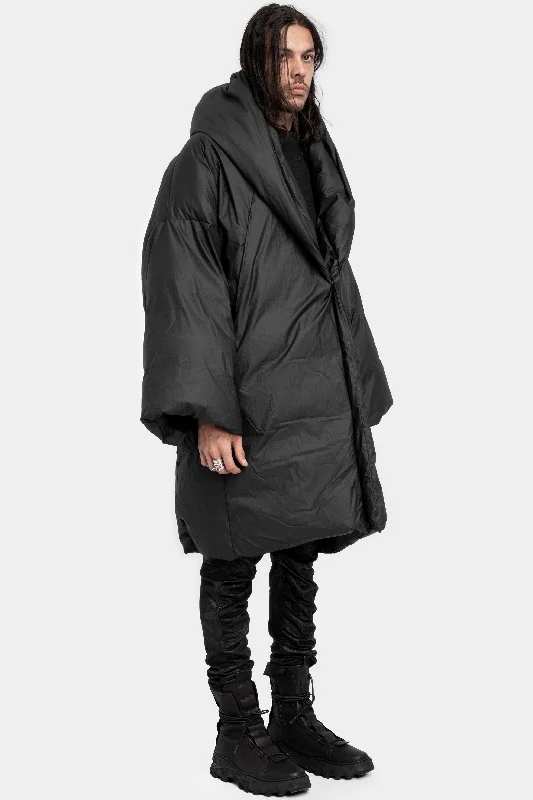 Women's long - sleeve wool coats in a houndstooth pattern for a classic charmLong hooded down coat Women's long - sleeve wool coats in a houndstooth pattern for a classic charmLong hooded down coat