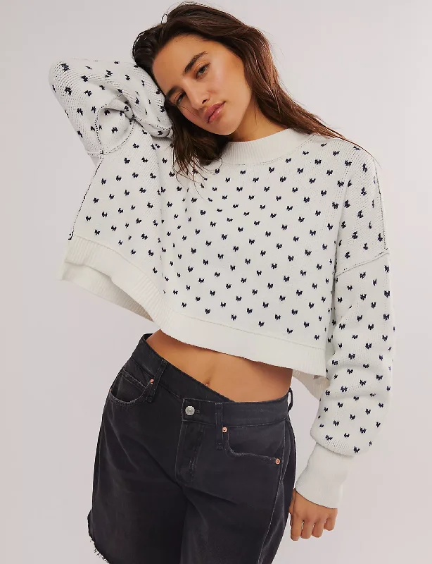 lightweight women cardigan for spring and fallPattern Easy Street Cropped Pullover, White/Navy Combo lightweight women cardigan for spring and fallPattern Easy Street Cropped Pullover, White/Navy Combo