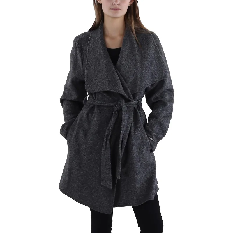 Water - resistant women's trench coats with adjustable cuffs for rainy daysTahari Womens Wool Blend Heathered Wrap Coat Water - resistant women's trench coats with adjustable cuffs for rainy daysTahari Womens Wool Blend Heathered Wrap Coat