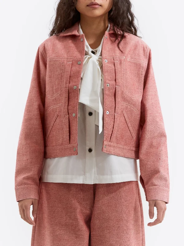 Quilted down women's coats with removable hoods for outdoor activitiesW'menswear Engineers Jacket - Red Quilted down women's coats with removable hoods for outdoor activitiesW'menswear Engineers Jacket - Red