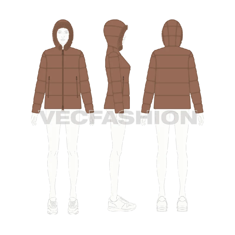 Quilted down women's coats with removable hoods for outdoor activitiesWomen's Puffer Jacket Quilted down women's coats with removable hoods for outdoor activitiesWomen's Puffer Jacket