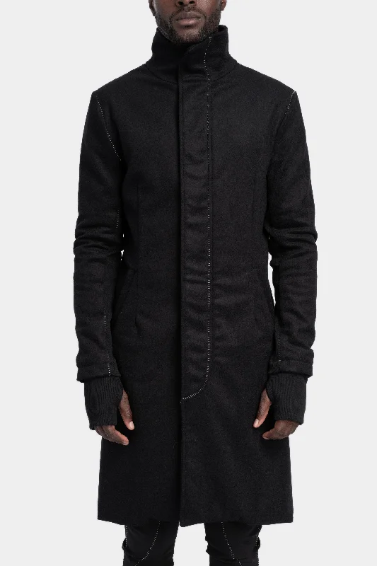 Women's reversible down coats with two - tone designs for versatile stylingWool / Cashmere blend high neck coat Women's reversible down coats with two - tone designs for versatile stylingWool / Cashmere blend high neck coat