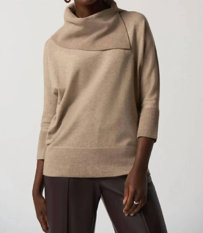 Plus Size Women's Asymmetric Hem Sweater Dresses in Modern DesignsAsymmetrical Sweater In Latte Mélange Plus Size Women's Asymmetric Hem Sweater Dresses in Modern DesignsAsymmetrical Sweater In Latte Mélange