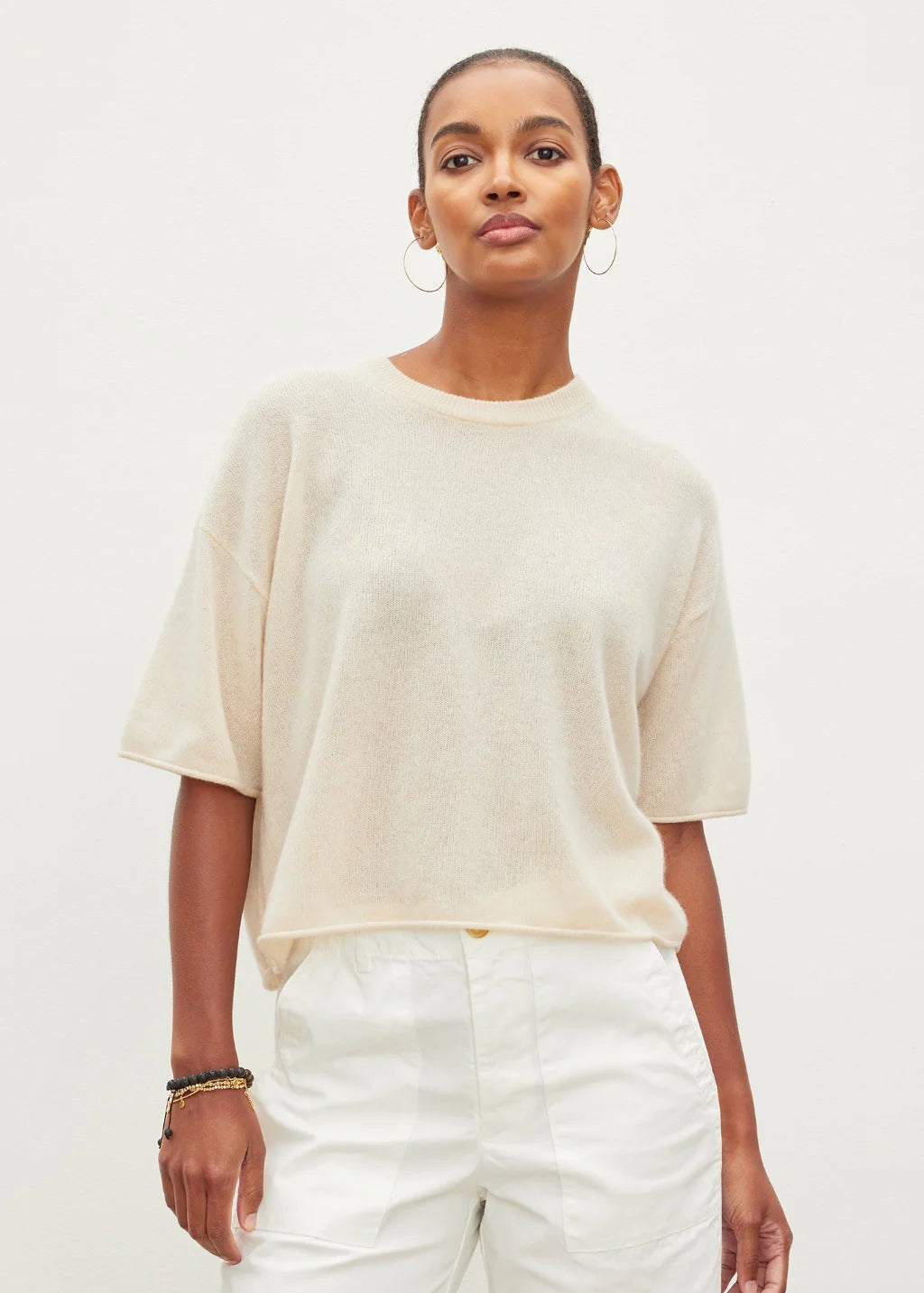 Plus Size Women's Embroidered Sweaters in Ethnic StylesBLAKE CASHMERE TEE
