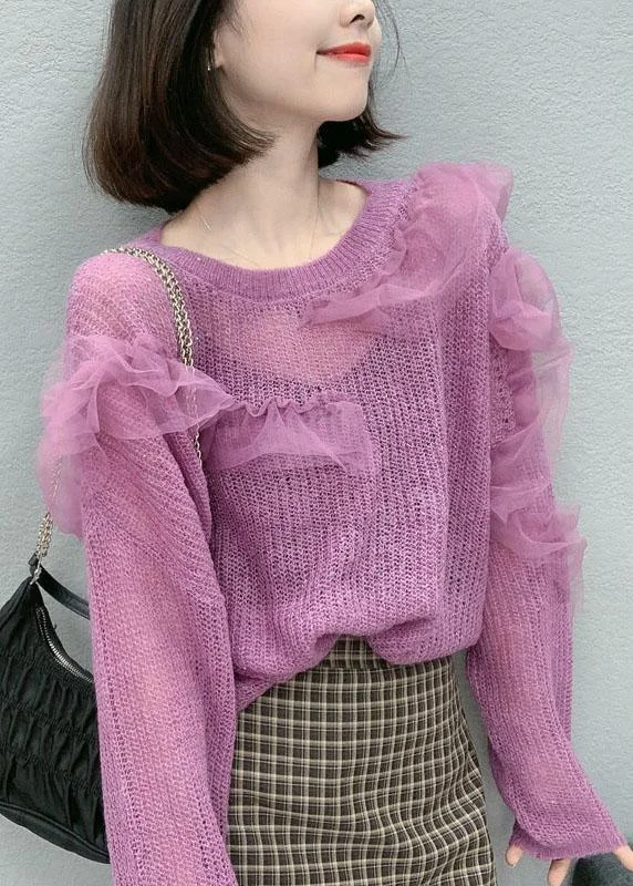 Boat Neck Women's Merino Wool Sweaters in Neutral ShadesBoutique Purple Tulle Ruffled Loose Fall Knit sweaters Boat Neck Women's Merino Wool Sweaters in Neutral ShadesBoutique Purple Tulle Ruffled Loose Fall Knit sweaters