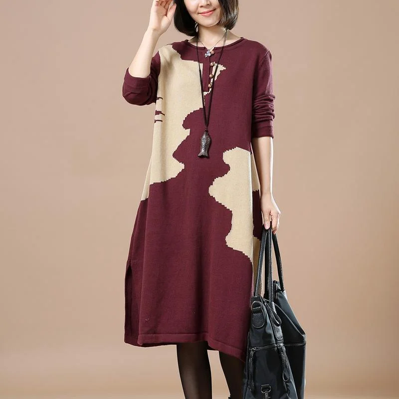 Plus Size Women's Side - Slit Sweaters in Bold SolidsBurgundy woman sweaters winter knit dresses floral Plus Size Women's Side - Slit Sweaters in Bold SolidsBurgundy woman sweaters winter knit dresses floral