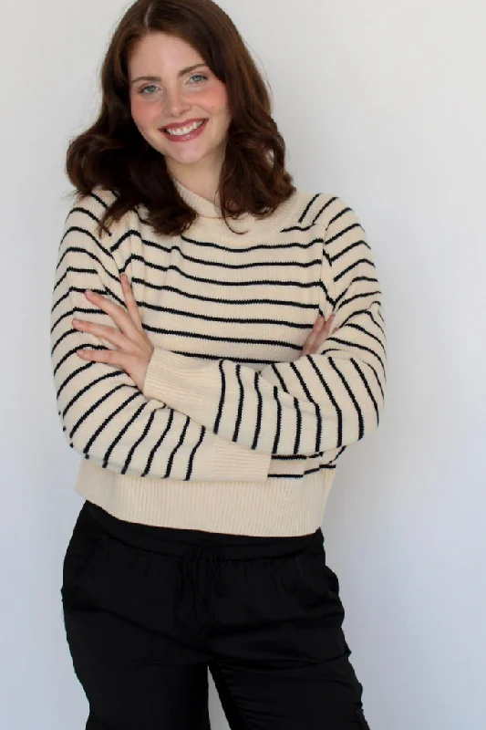 Tie - Front Women's Lambswool Sweaters in Pastel HuesChill In The Air Striped Sweater Tie - Front Women's Lambswool Sweaters in Pastel HuesChill In The Air Striped Sweater