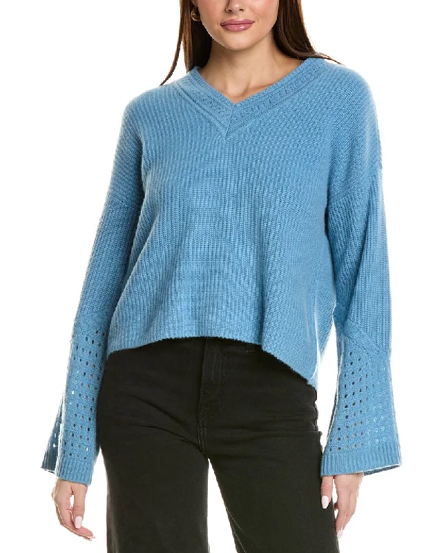 Plus Size Women's Sequined Sweaters for Special OccasionsDesign History Pointelle Sleeve Cashmere Sweater Plus Size Women's Sequined Sweaters for Special OccasionsDesign History Pointelle Sleeve Cashmere Sweater