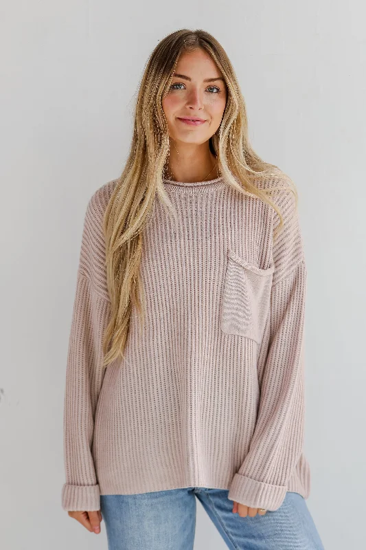Sleeveless Women's Silk - Trimmed Sweaters for SummerFall Feelings Blush Oversized Sweater Sleeveless Women's Silk - Trimmed Sweaters for SummerFall Feelings Blush Oversized Sweater
