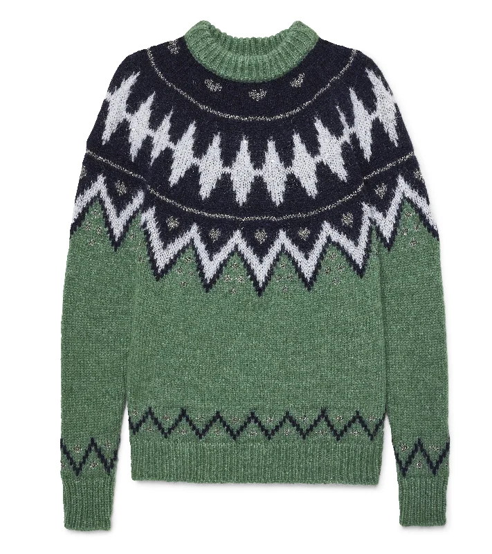 Cropped Women's Angora Blend Sweaters for a Trendy LookFlynn Fair Isle Crew