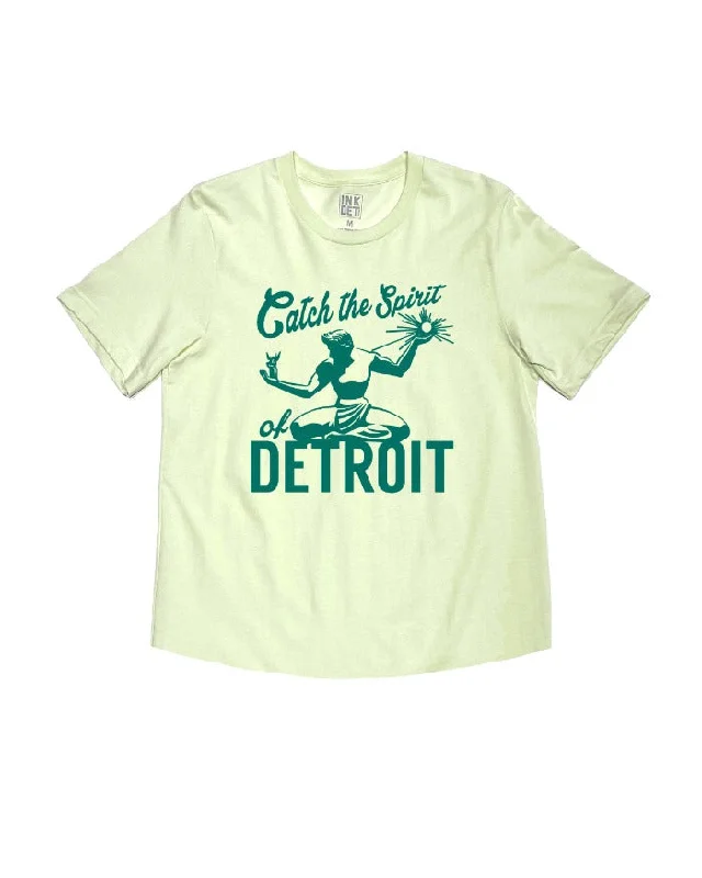 V - Neck Women T Shirt to Enhance the NecklineInk Detroit Catch the Spirit kinda cropped T-Shirt - Citron V - Neck Women T Shirt to Enhance the NecklineInk Detroit Catch the Spirit kinda cropped T-Shirt - Citron