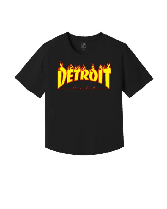 Sleeveless Women T Shirt for Summer ComfortInk Detroit City Kinda Cropped T-Shirt - Black Sleeveless Women T Shirt for Summer ComfortInk Detroit City Kinda Cropped T-Shirt - Black