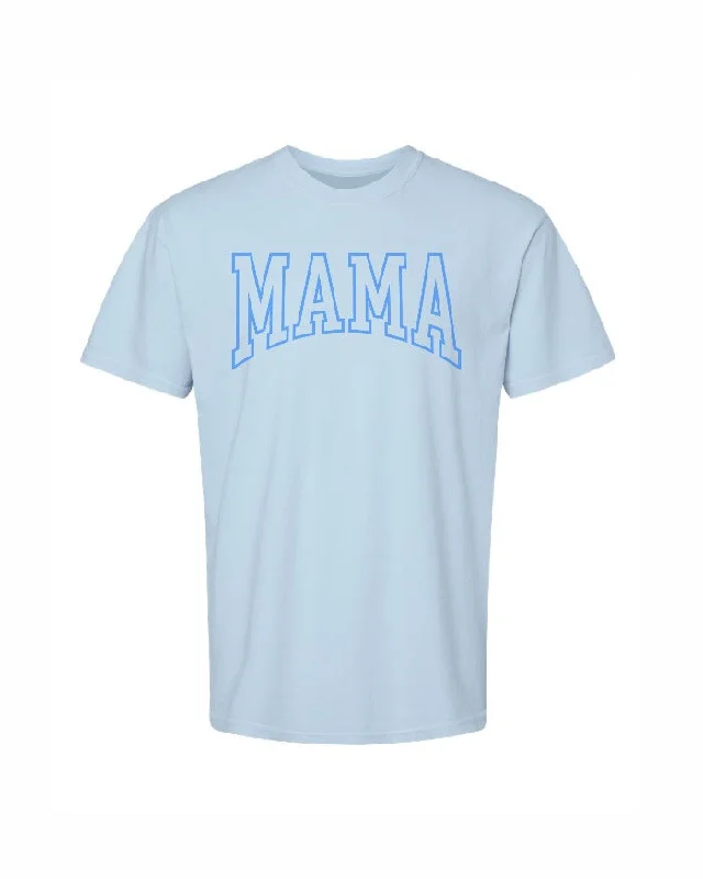 Tie - Dye Women T Shirt with a Bohemian VibeInk Detroit - Varsity MAMA T-Shirt - Hydrangea