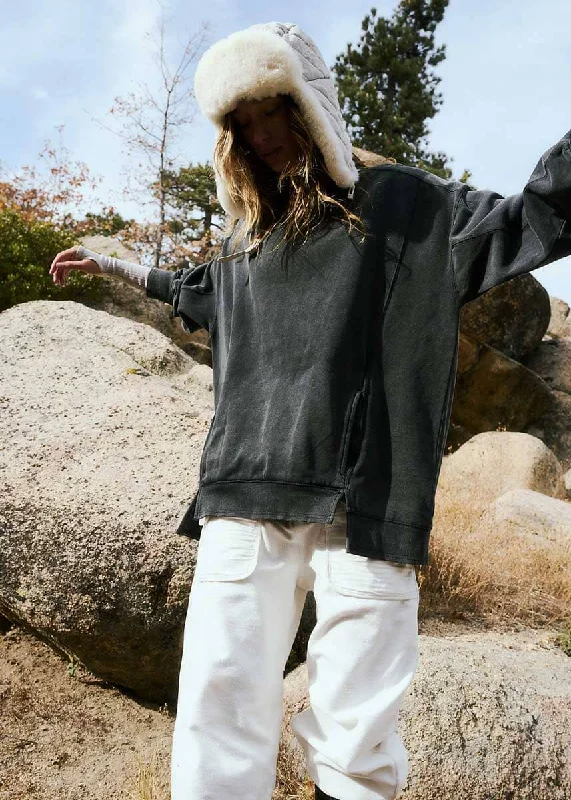 Hooded Women's Fleece - Lined Sweaters for WinterIntercept Tunic - Black