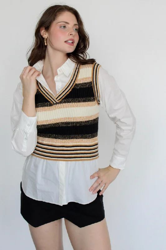 Plus Size Women's Side - Slit Sweaters in Bold SolidsLetting Go Sweater Top in Beige Plus Size Women's Side - Slit Sweaters in Bold SolidsLetting Go Sweater Top in Beige