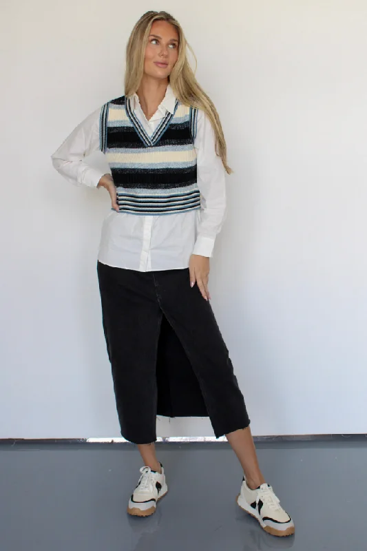 Women's Long Sleeve Turtleneck Cashmere SweatersLetting Go Sweater Top in Blue