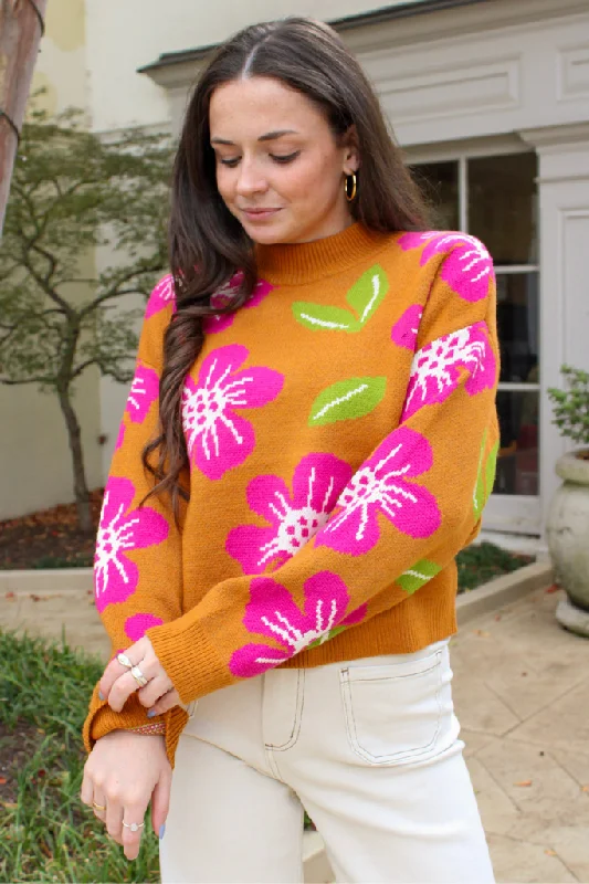 Cropped Women's Angora Blend Sweaters for a Trendy LookMaia Floral Sweater