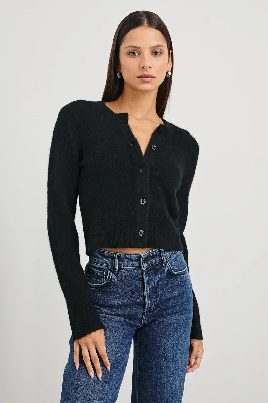 Button - Down Women's Shetland Wool Sweaters in Traditional PatternsMatilda Sweater in Black Button - Down Women's Shetland Wool Sweaters in Traditional PatternsMatilda Sweater in Black