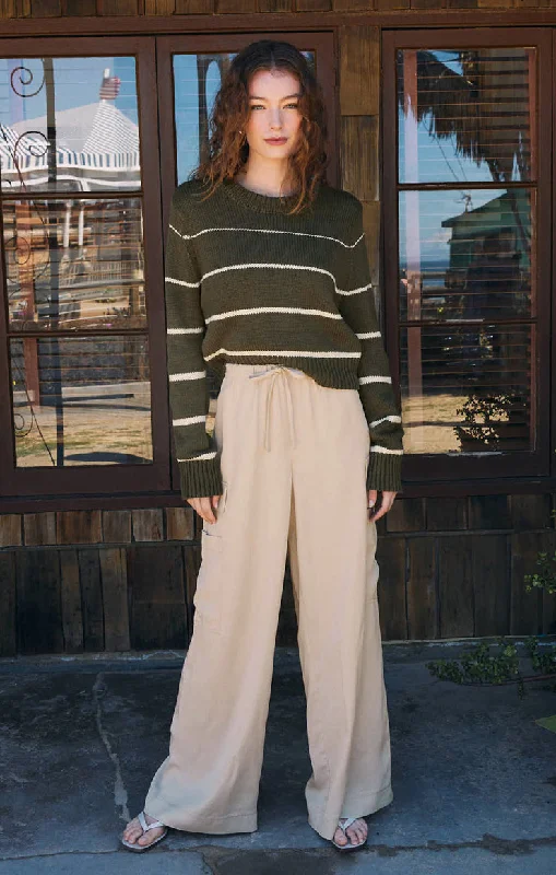 Short Sleeve Women's Cotton Blend Sweaters in Pastel ColorsMilan Stripe Sweater in Grape Leaf Short Sleeve Women's Cotton Blend Sweaters in Pastel ColorsMilan Stripe Sweater in Grape Leaf