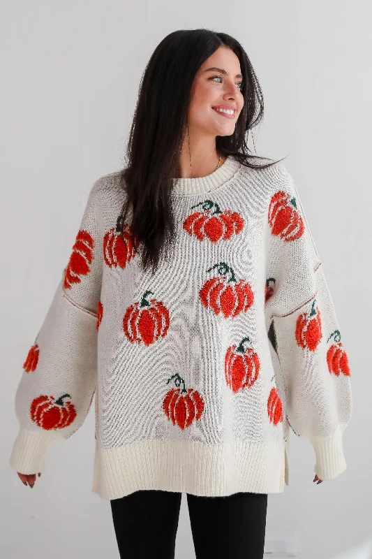 Tie - Front Women's Lambswool Sweaters in Pastel HuesPumpkin Patch Cream Oversized Sweater Tie - Front Women's Lambswool Sweaters in Pastel HuesPumpkin Patch Cream Oversized Sweater