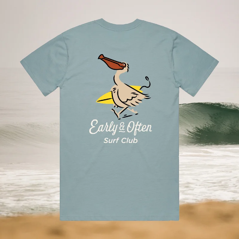 Floral Print Women T Shirt for a Feminine TouchSurf Club President Tee | Slate Blue