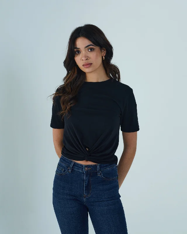 Long Sleeve Women T Shirt for Cooler WeatherGreer Tee Black
