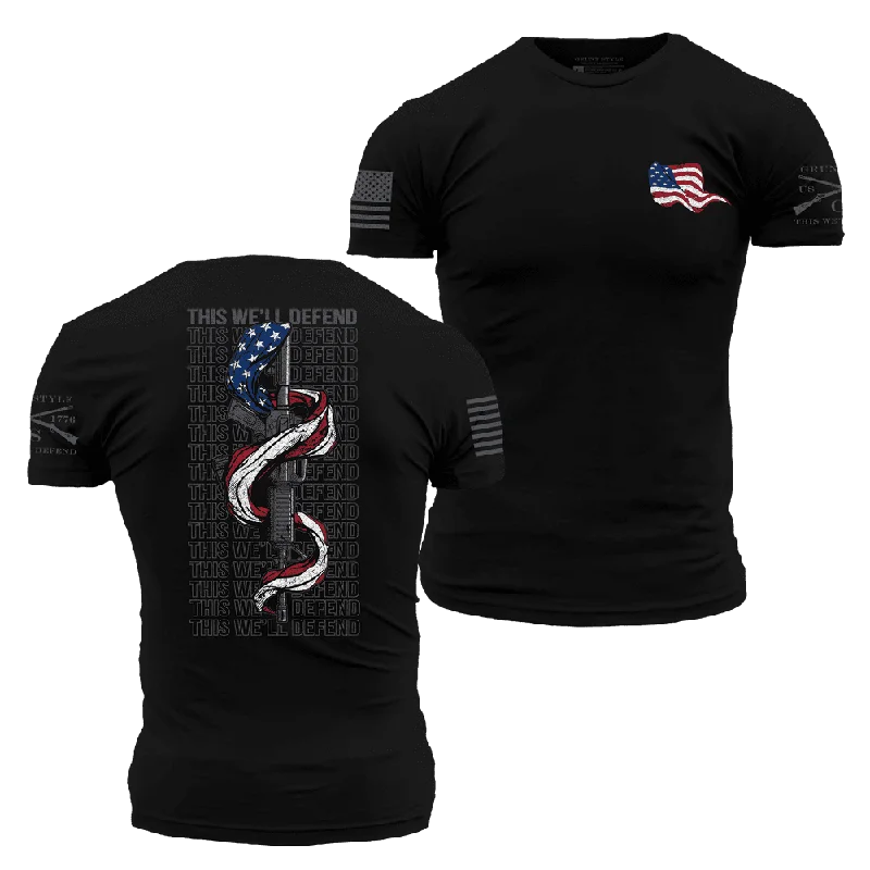 Tie - Dye Women T Shirt with a Bohemian VibeThis We'll Defend 2A - Black