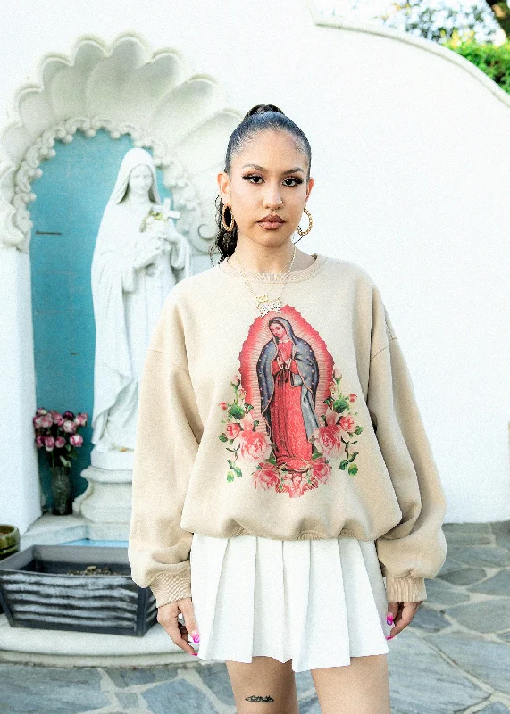 Tie - Front Women's Lambswool Sweaters in Pastel HuesVirgencita Sweater - Tan