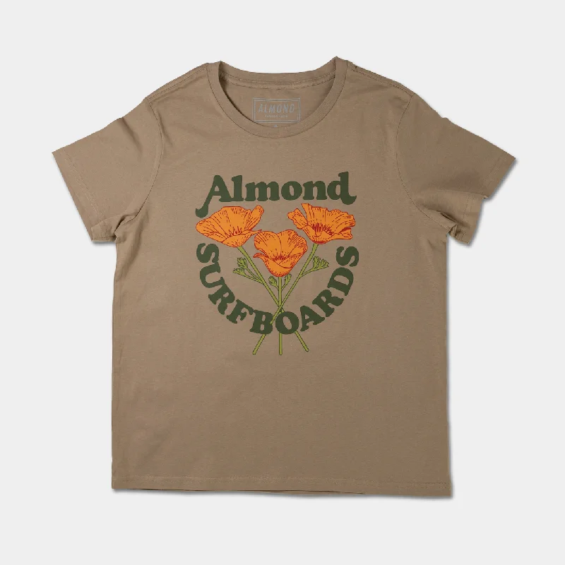 Graphic Print Women T Shirt for a Trendy StatementWomen's Poppy Tee | Sand