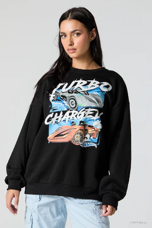 Women's hoodie with a glittery print for a glamorous and sparkly appearanceHot Wheels™ Turbo Charged Graphic Fleece Sweatshirt Women's hoodie with a glittery print for a glamorous and sparkly appearanceHot Wheels™ Turbo Charged Graphic Fleece Sweatshirt