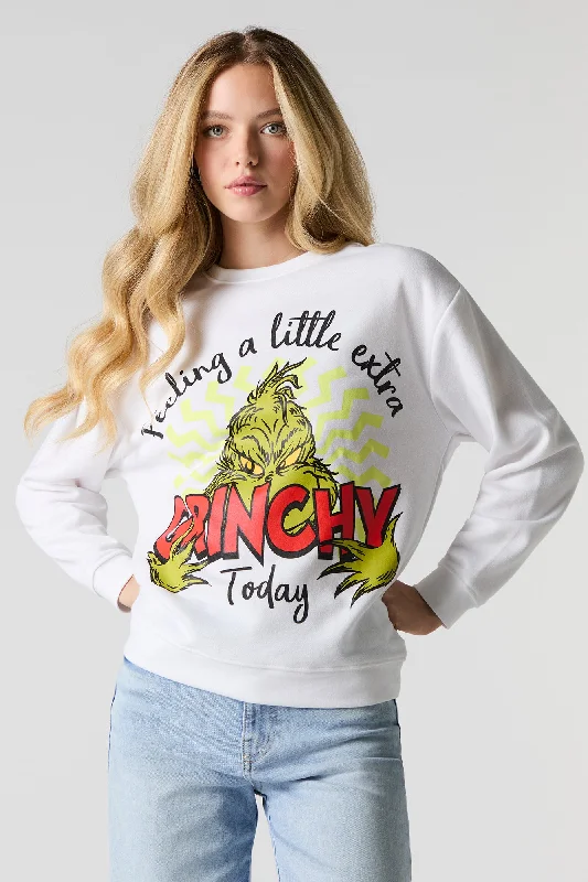 Women's tie - dye hoodie in bright colors for a retro and eye - catching styleFeeling Extra Grinchy Graphic Fleece Christmas Sweatshirt Women's tie - dye hoodie in bright colors for a retro and eye - catching styleFeeling Extra Grinchy Graphic Fleece Christmas Sweatshirt