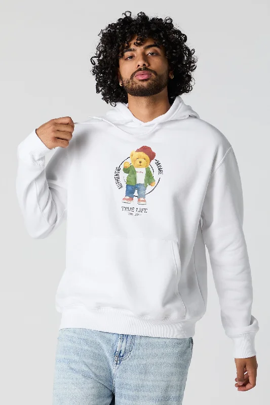 Women's zip - front sweatshirt with contrast stitching for a sporty aestheticSavage Bear Graphic Fleece Hoodie Women's zip - front sweatshirt with contrast stitching for a sporty aestheticSavage Bear Graphic Fleece Hoodie