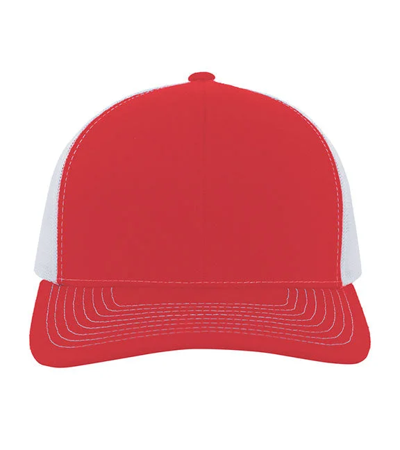 Women's graphic - printed sweatshirt featuring floral patterns for a feminine touch104S - Pacific Headwear Contrast Stitch Trucker Snapback Hat | Red/White